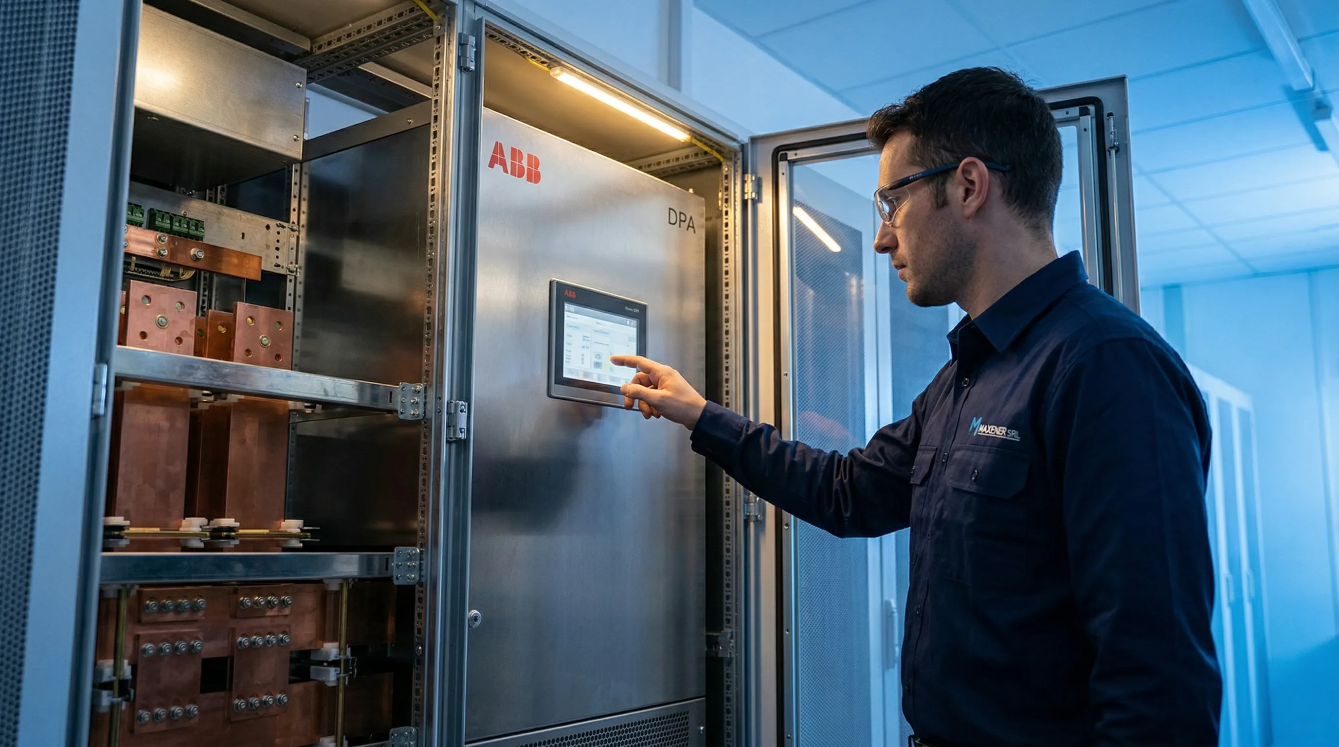 UPS trifásica industrial ABB en sala eléctrica